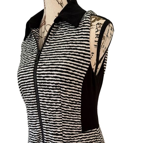 EUC Nanette Lepore Black and White Striped Sleeveless Dress Size 8 - Picture 5 of 8